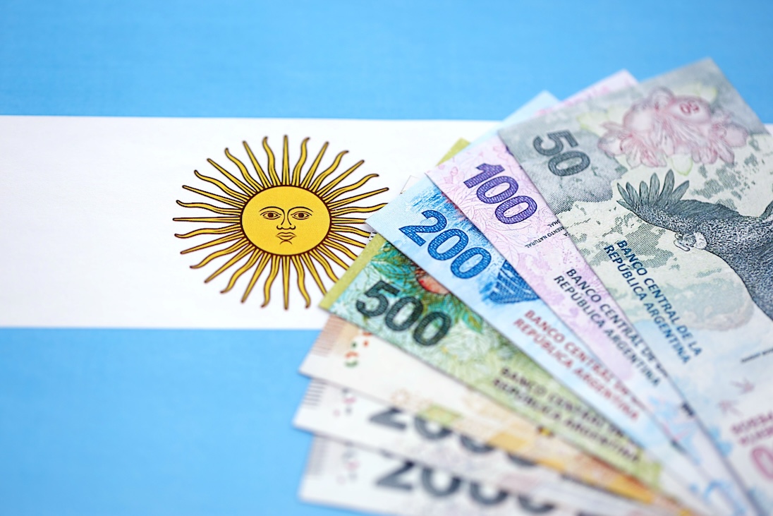 Argentijnse vlag en pesos