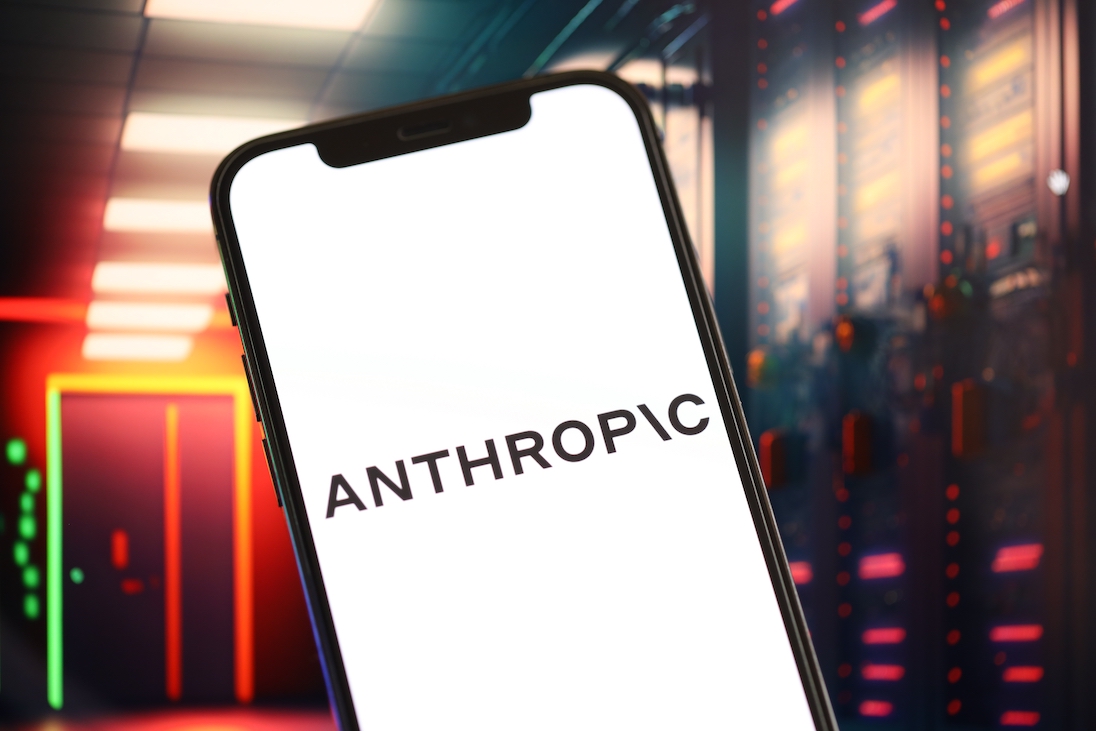 Anthropic logo op smartphone