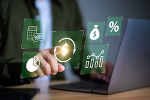 Interest rate and dividend concept, personal investment , return on stocks and mutual funds, long term investment for retirement.